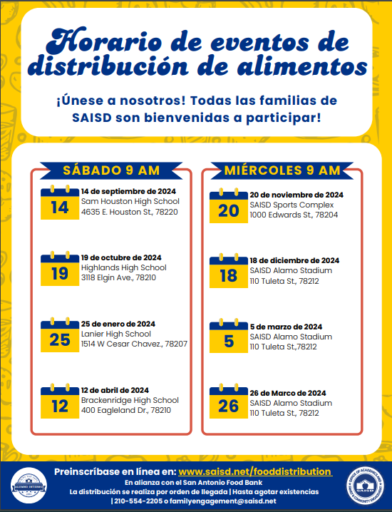 food distribution dates